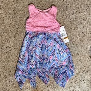 Rare Editions Toddler Girl Blue Pink Dress Size 3T